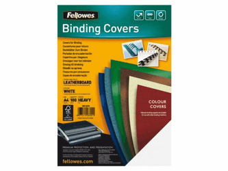 VOORBLAD FELLOWES A4 LEDERLOOK WIT artikel afbeelding