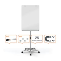 Nobo Diamond magnetisch mobiel glazen whiteboard wit 115,5 x 89 x 19,3 cm