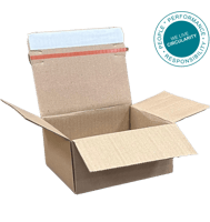 Autolockdoos 345x256x130mm Bruin, met sluitstrip en scheurstrip