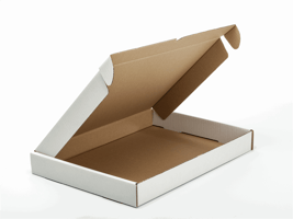 Postpack Fefco 0427 430x320x50mm, kleur wit/bruin, dikte B-Golf 3mm.