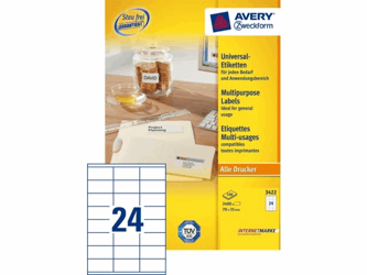 ETIKET AVERY ZWECK 3422 70X35MM 2400ST artikel afbeelding