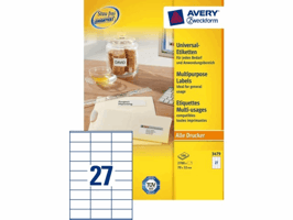 Etiket Avery Zweckform 3479 70x32mm wit 2700stuks