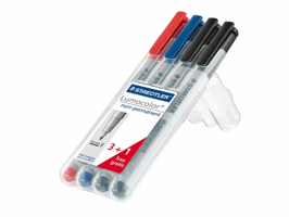 Viltstift Staedtler Lumocolor 316 non permanent F set à 4 stuks assorti