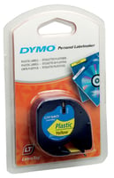 Dymo Letratag labeltape 91202 plastic 12mm x 4 m zwart op geel