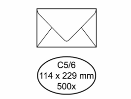 Envelop Quantore 110x220mm venster 4x11cm links zelfklevend 500 stuks