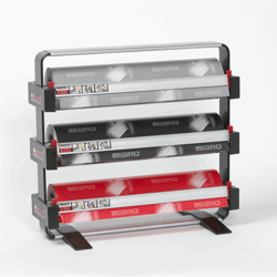 Dispenser tbv 3 rollen, Ø 15.5 cm, max. rolbreedte 30 cm, incl. 3 scheurmessen en voetsteunen artikel afbeelding