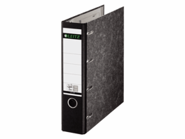Ordner Leitz 1092 giro-bank met dubbele mechaniek 75mm karton A4 zwart