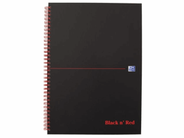 Oxford Black n' red spiraalblok A4, gelijnd (pak 5 stuks)