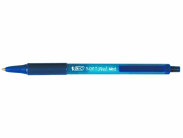 BiC Balpen Soft Feel Clic Grip Medium, blauw (pak 12 stuks)