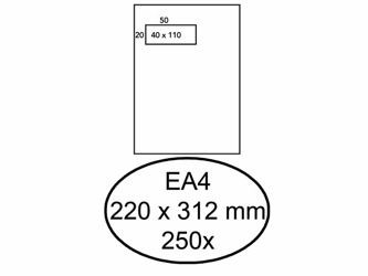 ENVELOP HERMES VENSTER EA4 VL 4X11 ZK 120GR 250ST artikel afbeelding