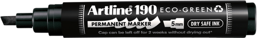 Permanent marker Artline 190 Dry Safe Eco schuin 2-5mm zwart
