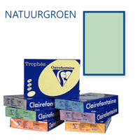 Clairefontaine Trophee kopieerpapier A4 210x297 160 g/m². Kleur: Natuurgroen. Artikelcode: 1120 (Doos à 4 Pak à 250 Vel)