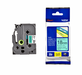 Brother TZe tape voor P-Touch 18 mm, zwart op groen artikel afbeelding
