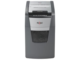 Rexel Optimum Auto+ 150X Automatische Papiervernietiger, P4 Cross-Cut Snippers, 44L, 150 Vellen, Zwart artikel afbeelding