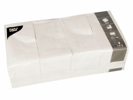 PAPSTAR Papieren Servetten, 40 x 40 cm, 3 Laags, 1/8 Vouw, Wit (doos 4 x 250 stuks)