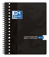 Collegeblok Oxford School A5+ 17-gaats 80vel lijn zwart
