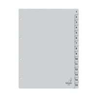 Tabblad A4 4R PP 1-15 grijs/set15