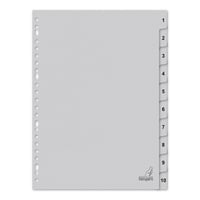 Tabblad A4 23R karton 1-10 grijs/set10