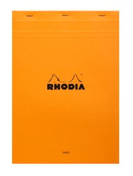 Schrijfblok Rhodia A4 lijn met kantlijn 80 vel 80gr oranje