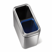 Afvalbak Slim Open Recycler, Simplehuman, kleur mat RVS, model VB 016689