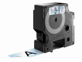 Dymo D1 labeltape 24mmx7m zwart op transparant 53710