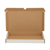Brievenbusdoos Fefco 0427 305x215x25mm, kleur wit/bruin, dikte E-Golf 1,5mm.