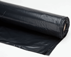 LDPE Bouwfolie 4 mtr. x 50 mtr., dikte 30 micron, zwart. Gewicht per rol 5,52 Kg