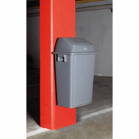 Robuuste verzamelaar voor kringloopmateriaal 40 l (Dekselkleur: grijs; Hoogte: 620 mm; Kleur afvalbak: grijs; Uitrusting: met wandhouder, met deksel)