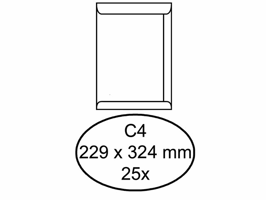 Envelop Hermes akte C4 229x324mm gegomd wit pak à 25 stuks
