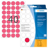 Etiket HERMA 2256 rond 19mm fluor rood 960 stuks
