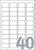Avery Mini Adresetiket voor Inkjetprinters, 45,7 x 25,4 mm, Wit (pak 1000 stuks)