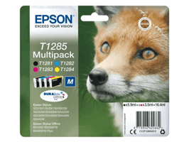 Inktcartridge Epson T1285 zwart + 3 kleuren