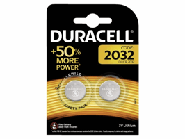 Batterij Duracell knoopcel 2xCR2032 lithium Ø20mm 3V-180mAh