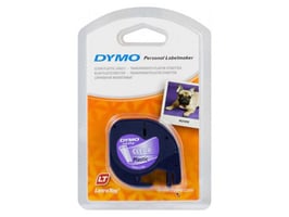 Dymo LetraTag Labeltape, Plastic, 12 mm x 4 m, Zwart op Transparant