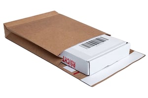 Paper mailer 162x229x40 (BxLxH) + 86mm Klep, Bruin 120 Gram