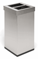 Afvalbak Carro Mix 2x25, kleur mat RVS, model VB 650026 artikel afbeelding