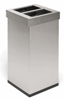 Afvalbak Carro Mix 2x25, kleur mat RVS, model VB 650026