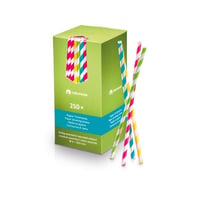 FSC® papieren rietjes kleurenmix 200 x 6 Ø mm