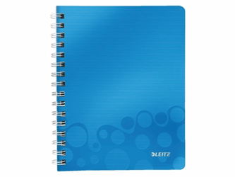 NOTITIEBOEK LEITZ WOW A5 SPIRAAL PP LIJN BLAUW  artikel afbeelding