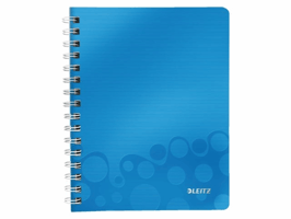 Notitieboek Leitz WOW A5 spiraal PP lijn blauw