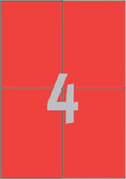 Etiket Avery Zweckform 3456 105x148mm A6 rood 400stuks