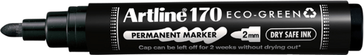 Permanent marker Artline170 Dry Safe Eco rond medium zwart