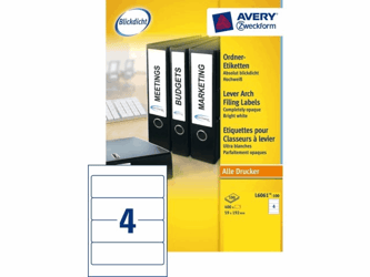RUGETIKET AVERY ZWECK L6061-100 192X59MM 400ST  artikel afbeelding