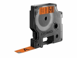 Dymo 1978367 D1 Duurzame labelcassette, zwart op oranje, 12 mm x 3 m