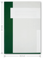 Trias dossiermap zonder elastiek - Folio. Buitenmap hoogte 34,5 cm, vulcapaciteit 6 cm, 400 grams karton, kleur donkergroen.