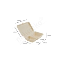 Suikerriet menubox 24x16x6cm/1000ml bruin 2-vaks