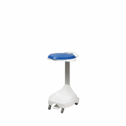 Kunststof afvalzakstandaard met pedaal voor inhoud 120 l, l x b x h = 500x640x990 mm, op 2 bokwielen, 2 zwenkwielen blauw