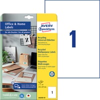 Etiket Avery Zweckform LR3478-10 210x297mm recycled wit 10stuks