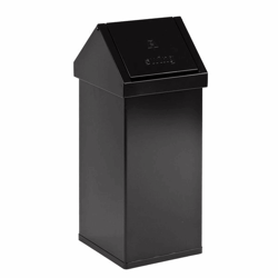 Afvalbak voor kringloopmateriaal met tuimeldeksel inhoud 55 l, b x h x d = 300x770x300 mm zwart artikel afbeelding
