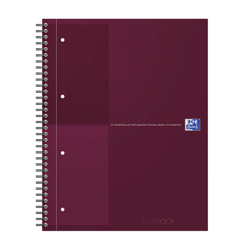 Spiraalblok Oxford International Notebook A4+ lijn rood